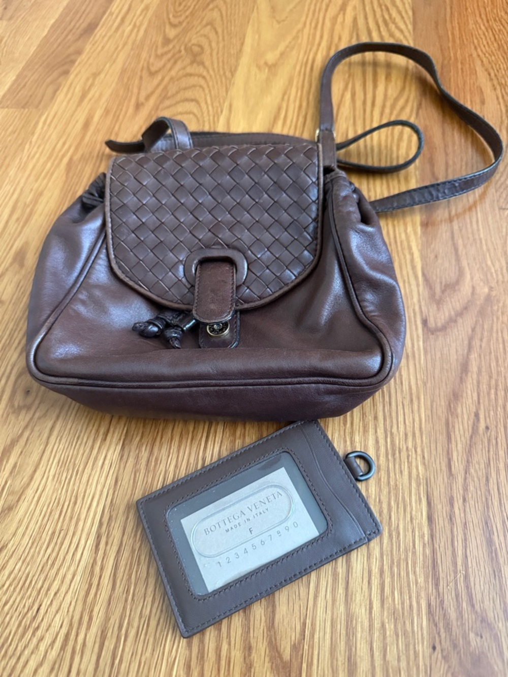 Bottega Veneta Dark Brown Mini Backpack and Brand New Card Holder